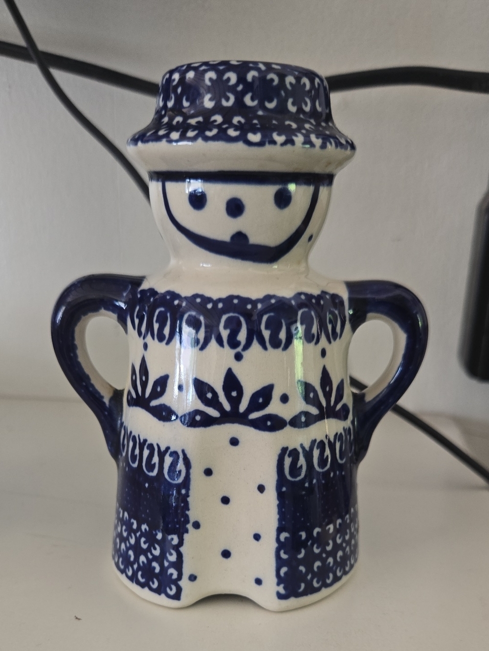 RARE Boleslawiec Hand-Painted Polish Pottery Figurine